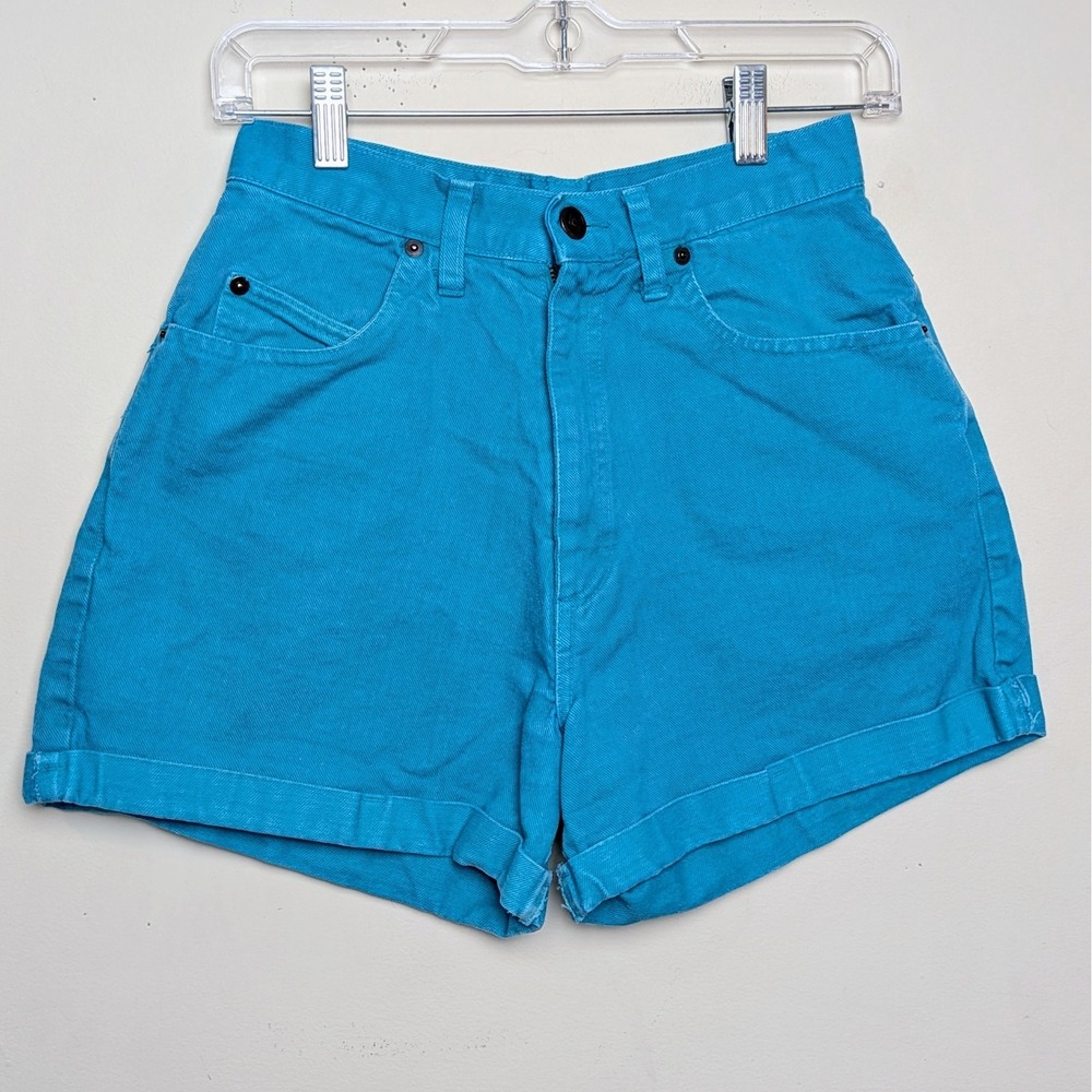 Vintage L.E.I. Riding LEI Teal 90s Denim Shorts Girls Youth Junior Size 5